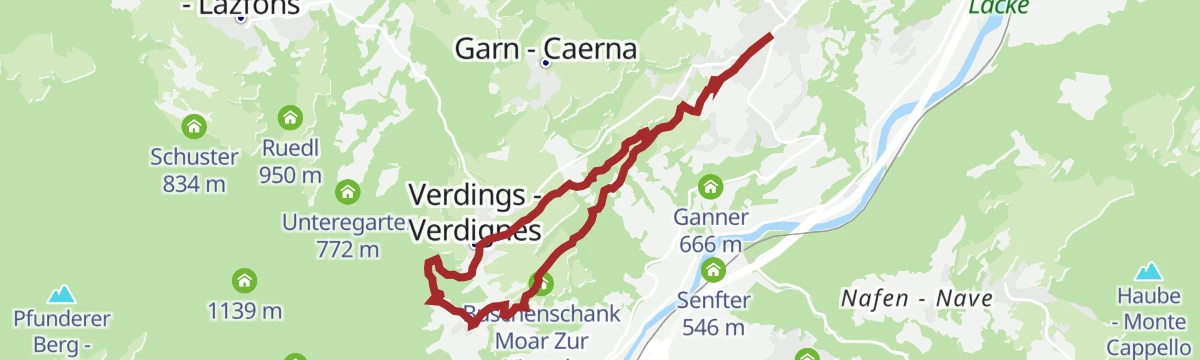 Route map: From Feldthurns to Pardell
